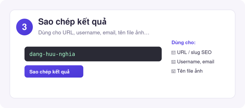 Bước 3: sao chép kết quả không dấu