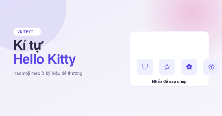 Kí tự Hello Kitty tại Vkitext