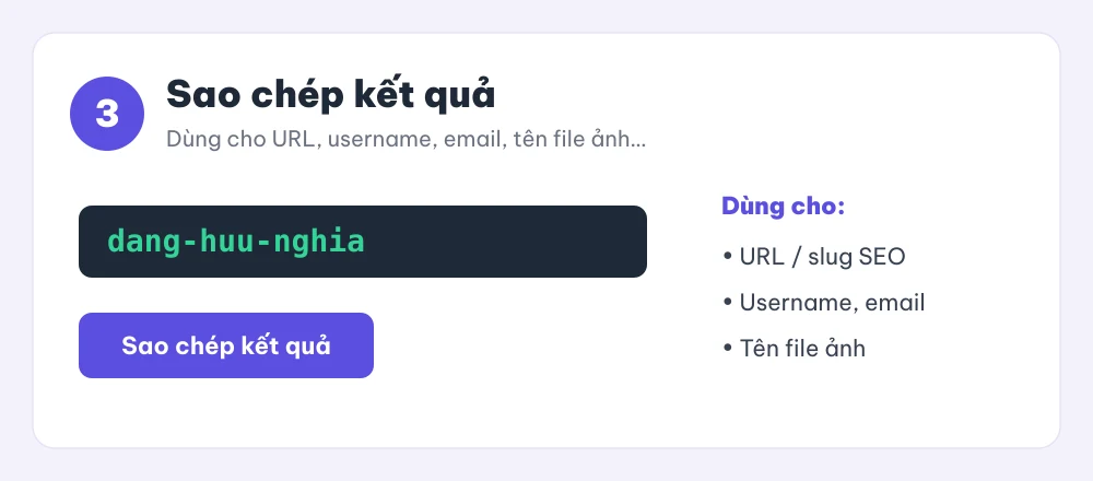 Bước 3: sao chép kết quả không dấu