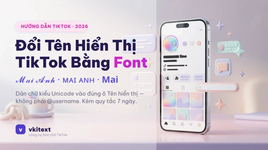 Đổi tên hiển thị TikTok bằng font chữ kiểu Unicode