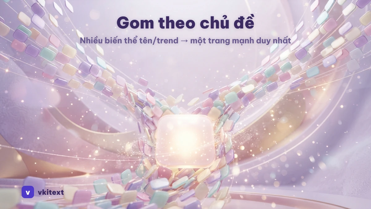 Gom nhiều biến thể tên và trend vào một trang chủ đề duy nhất