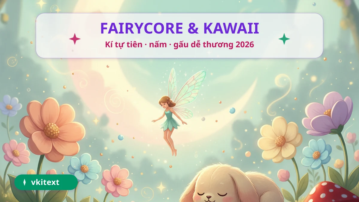 Kí tự fairycore và kawaii tiên nấm gấu dễ thương