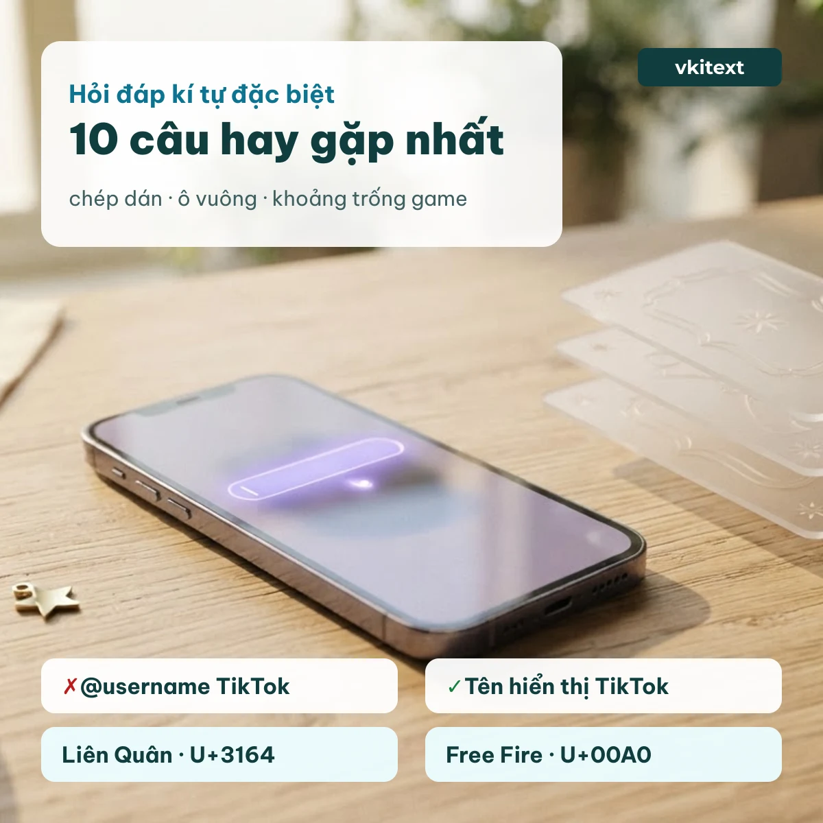 Câu hỏi thường gặp kí tự đặc biệt: @username TikTok, tên hiển thị, khoảng trống Liên Quân U+3164 và Free Fire U+00A0